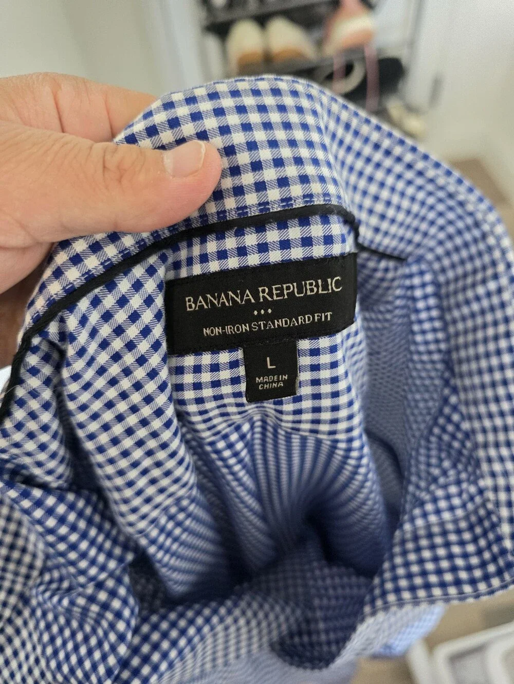 Banana Republic Blue Gingham Dress Shirt